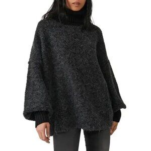 Free People Milo Pullover Sweater in Black